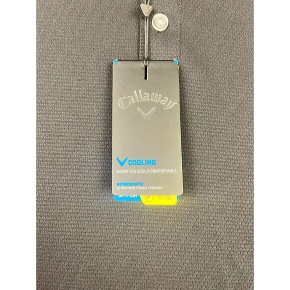 NWT Callaway Opti Dri Long Sleeve Polo Black "Sponsered" Carefree Size Medium - Picture 8 of 9
